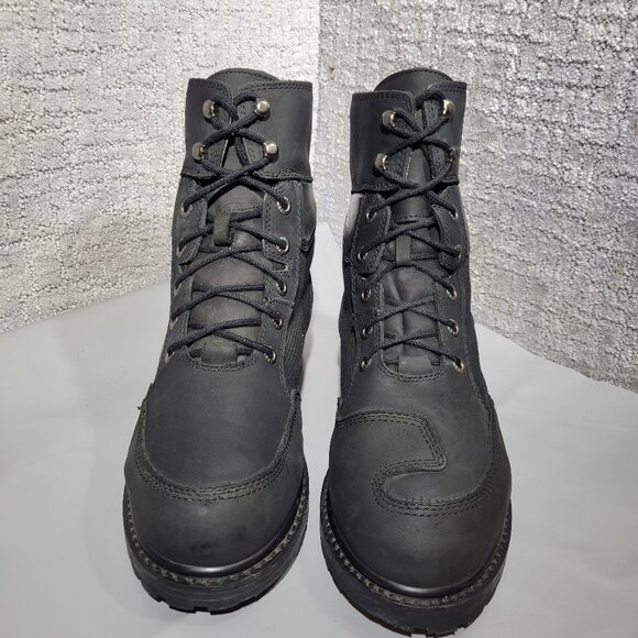 Reax Tasker Men's Size 10.5 US Black Leather Lace up Motorcycle Boots REXB1-BZ - Picture 2 of 10